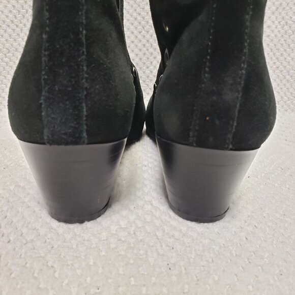 Sam Edelman Rubin Studded Womens Ankle Boots Size 6 Black Suede Leather Used - Picture 4 of 11